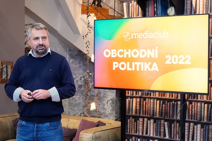 Vladimír Pořízek při prezentaci obchodní politiky pro rok 2022, zdroj: FTV Prima