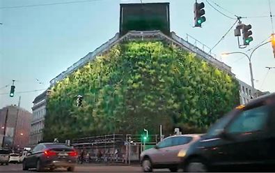 Hornbach vytváří v kampani gigantickou zahradu na fasádě domu