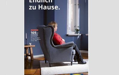 Ikea propaguje křeslo s Merkelovou: Konečně doma