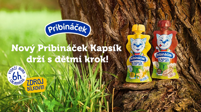 Novinka Pribináček Kapsík jde na trh ve dvou příchutích, zdroj: FB Pribináček.