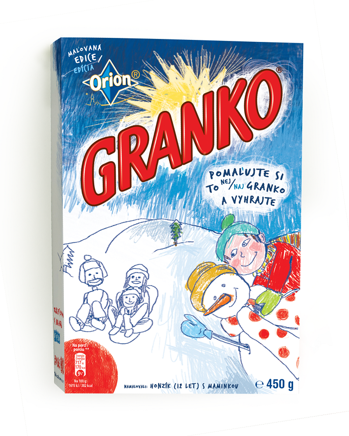 V roce 2016 se na obalech Granka objevily výtvory dětí, zdroj: Nestlé.