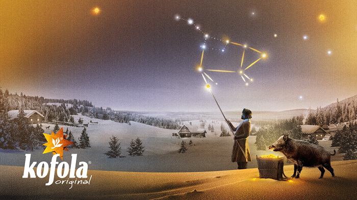 Ve vánoční kampani vytváří Kofola na obloze souhvězdí Prasátka, zdroj: Kofola ČS.