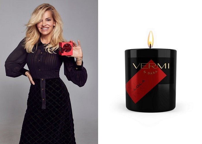 Dara Rolins a svíčka s její značkou Vermi, zdroj: Globus