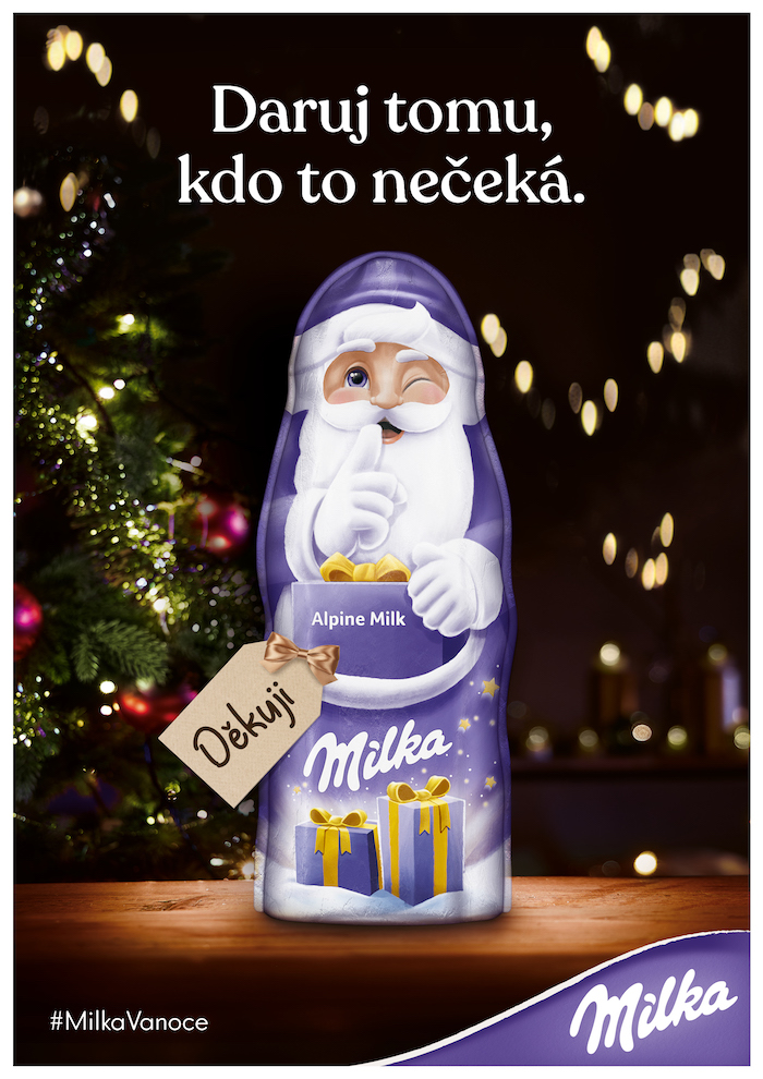 Klíčový vizuál k vánoční kampani značky Milka, zdroj: Mondelēz International