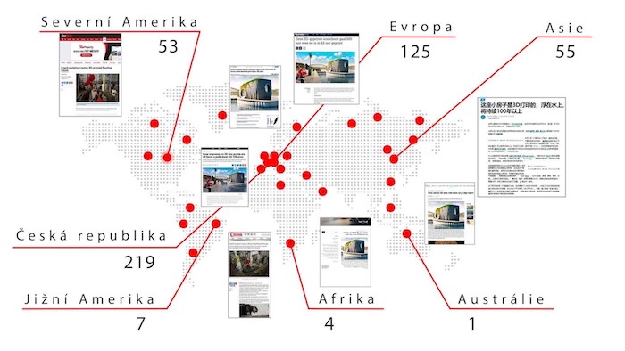 Mapa mediálních výstupů o Prvokovi ve světě, zdroj: Buřinka