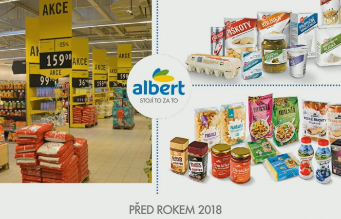 Před rokem 2018 měly vlastní značky Alberta jiný vzhled, zdroj: Albert