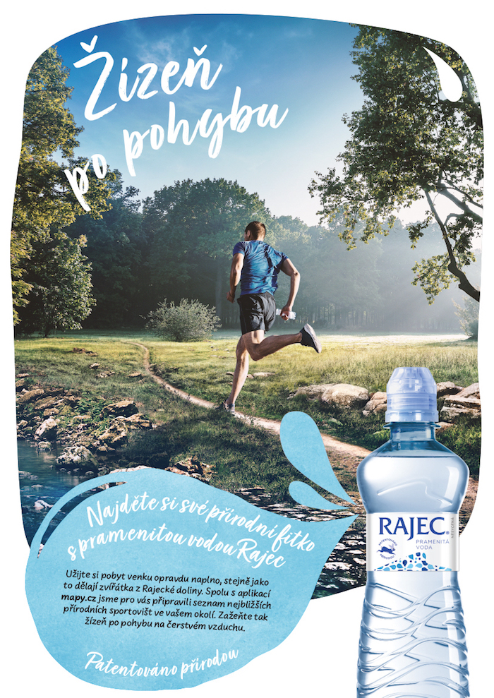 Klíčový vizuál k nové kampani značky Rajec "Žízeň po životě", zdroj: Rajec / Kofola ČS