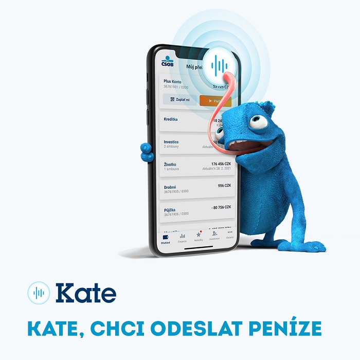 Vizuální podoba reklamy na podporu virtuální asistentky Kate, zdroj: ČSOB