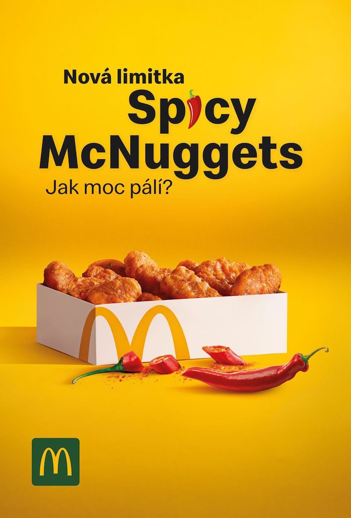 Jeden z klíčových vizuálů propagující pálivou limitovanou edici v McDonald's, zdroj: McDonald's