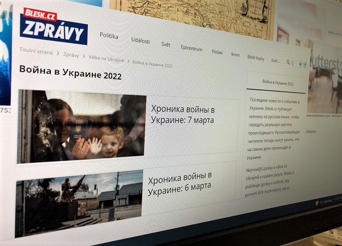 Blesk spustil zpravodajství o válce na Ukrajině v ruštině