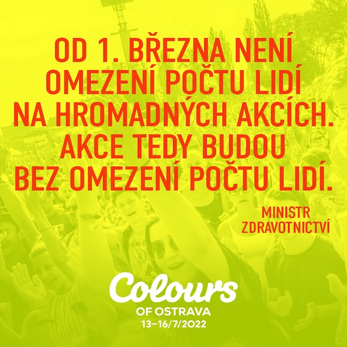 Příspěvky ujišťující fanoušky o akcích bez omezení, zdroj: Colours of Ostrava