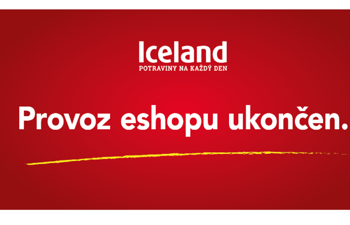 Iceland informuje o konci e-shopu na svých stránkách, zdroj: web Iceland