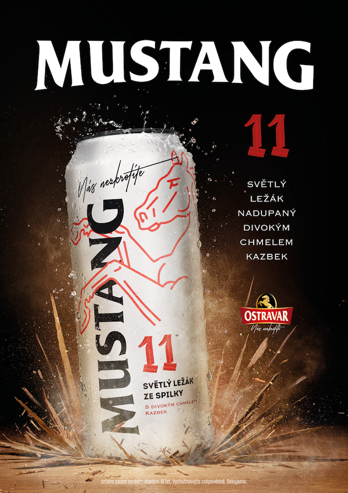 Klíčový vizuál ke kampani na pivní speciál Mustang, zdroj: Ostravar / Pivovary Staropramen