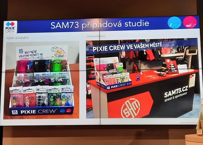 Nejprve Pixie Crew testovali prodeje na 20 obchodech SAM73, nyní budou na 90 prodejnách, zdroj: prezentace M. Gáby