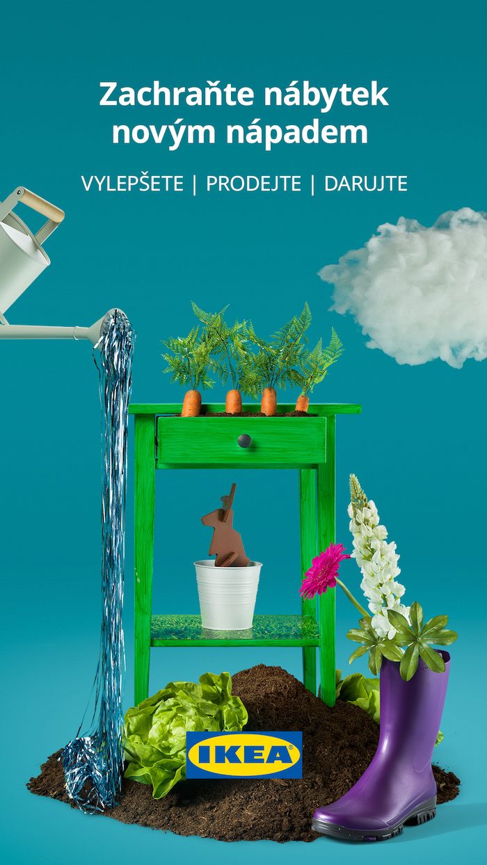 Jeden z vizuálů kampaně "Zachraňte nábytek novým nápadem", zdroj: Ikea