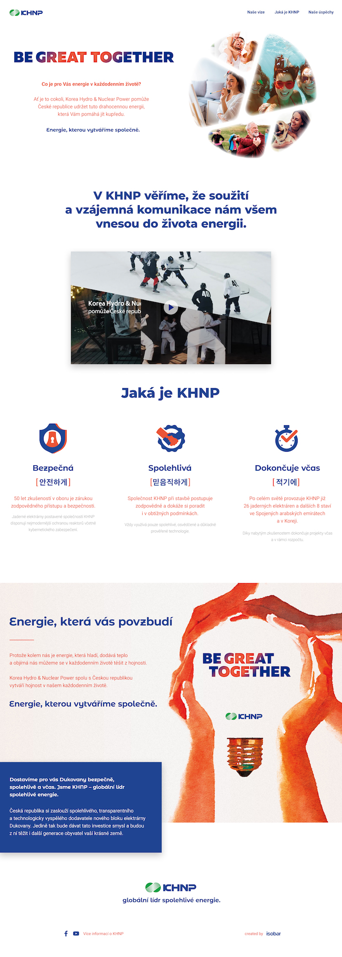 Ukázka nového designu webu KHNP, zdroj: KHNP