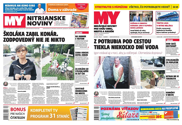 Noviny My pred zmenou (vľavo) a po nej (vpravo)