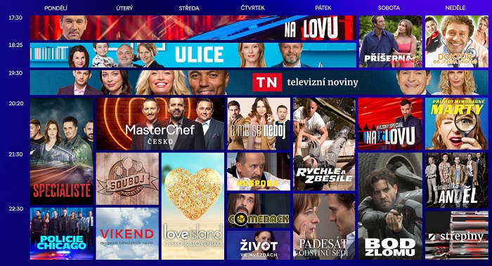 Programové schéma TV Nova do října/listopadu  2022, zdroj: TV Nova