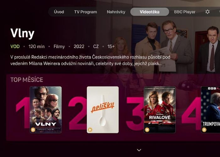 Prostředí Videotéky ve službě Magenta TV na Apple TV. Foto: T-Mobile