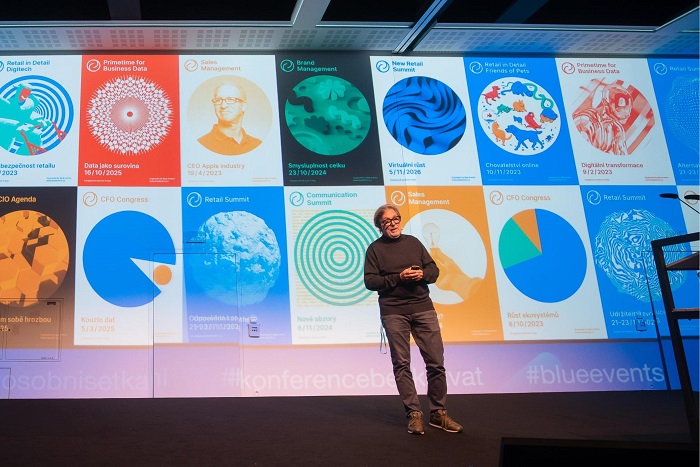 Blue Events má po 30 letech novou identitu, je od Studia Najbrt