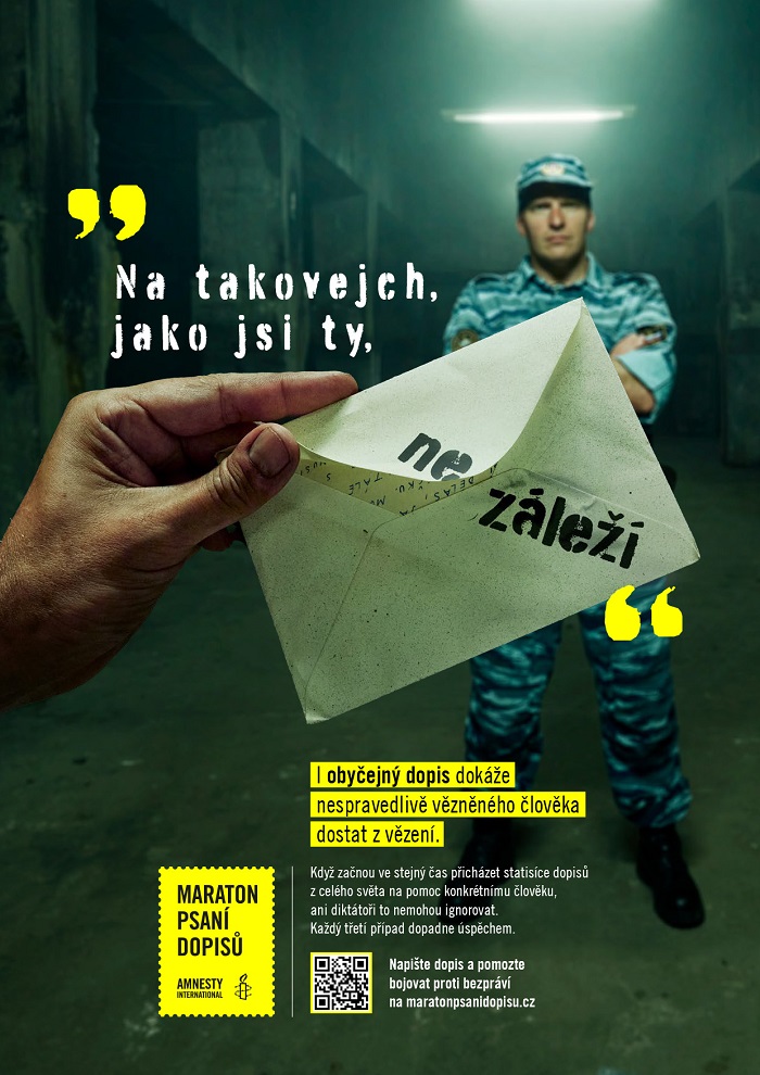 Vizuál kampaně „Maraton psaní dopisů", zdroj: Amnesty International