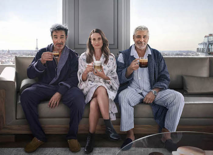 George Clooney, Jean Dujardin a Camille Cottin v nové televizní reklamě Nespresso, zdroj: Nespresso