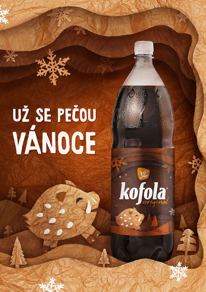 Klíčový vizuál k vánoční kampani značka Kofola, zdroj: Kofola ČS