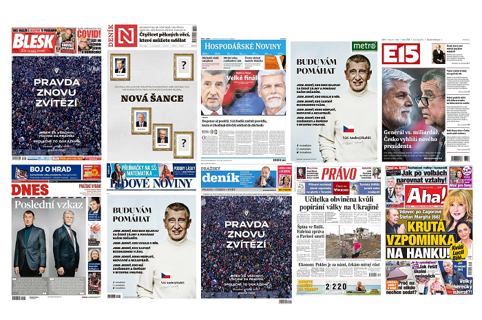 Titulní strany deníků, pátek 27.1. 2023