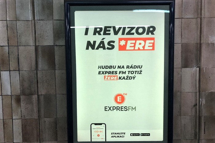 Kampaň rádia Expres FM v pražském metru na podzim 2022, zdroj: MediaGuru.cz