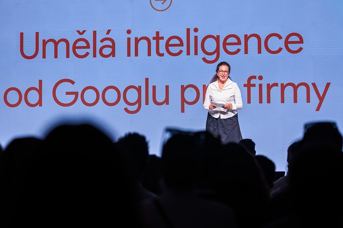 Taťána le Moigne, managing directorka společnosti Google v zemích střední a východní Evropy (CEE), vystupuje na první akci Google Marketing Live v Praze. Zdroj: Google CR