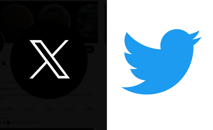 Nové a původní logo sociální sítě twitter, zdroj: Twitter