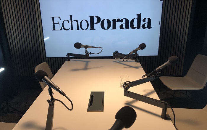 Podcastové studio týdeníku Echo v novém sdíle na pražském Lihovaru, zdroj: MediaGuru.cz
