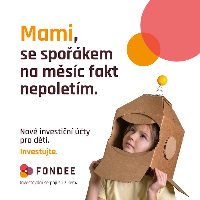 Jeden z klíčových vizuálů reklamní kampaně Fondee na nové investiční účty pro děti, zdroj: Fondee