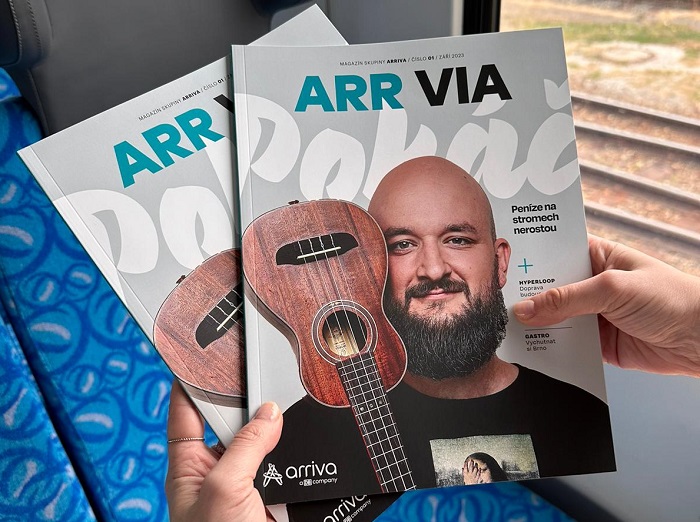 Titulní strana nového časopisu ARR VIA, zdroj: Arriva