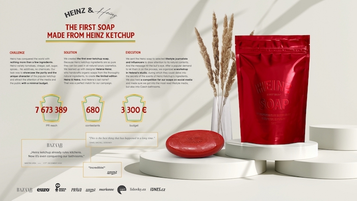 Kampaň s kečupovým mýdlem Heinz od agentury Leo Burnett, zdroj: Golden Drum
