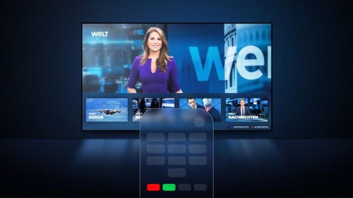 HbbTV menu zpravodajské televize Welt. Zdroj: Welt