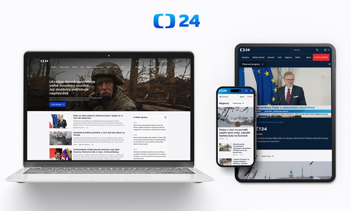 Nová podoba webu ČT24, zdroj: Česká televize