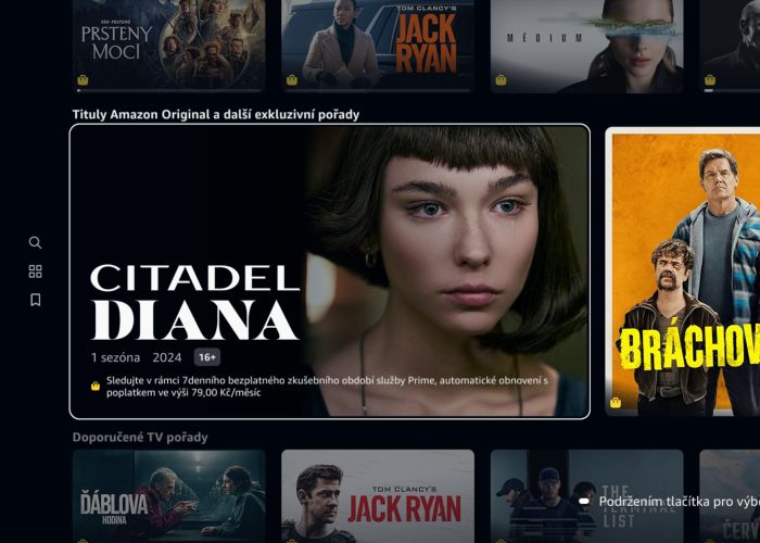 Prime Video má nové nastavení klíčové dlaždice