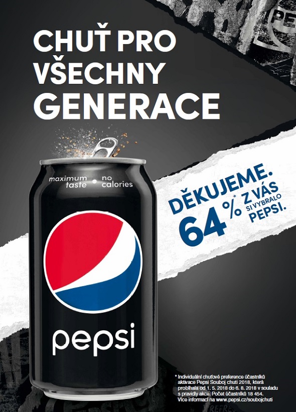 Klíčový vizuál k závěrečné fázi kampaně značky Pepsi pro venkovní reklamu, zdroj: PepsiCo.