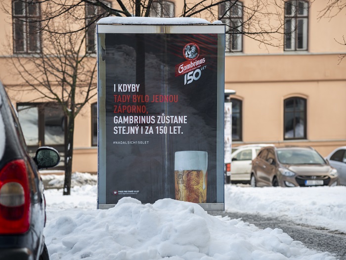 Venkovní reklama piva Gambrinus v Kladně, zdroj: Triad Advertising