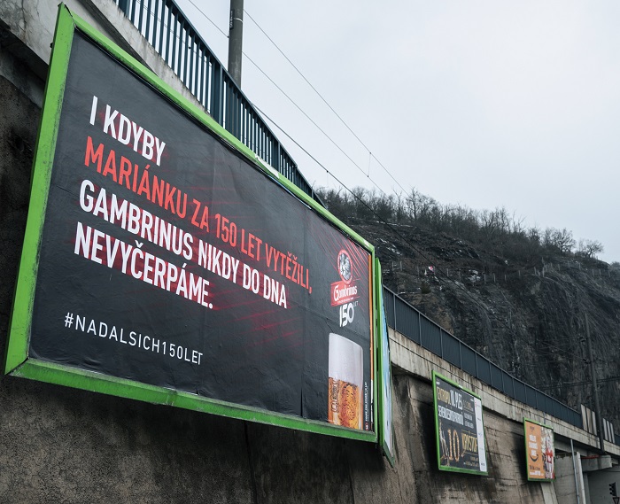 Venkovní reklama piva Gambrinus v Ústí nad Labem, zdroj: Triad Advertising
