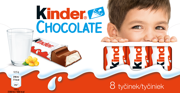 Kinder čokoláda v novém obalu, zdroj: Ferrero