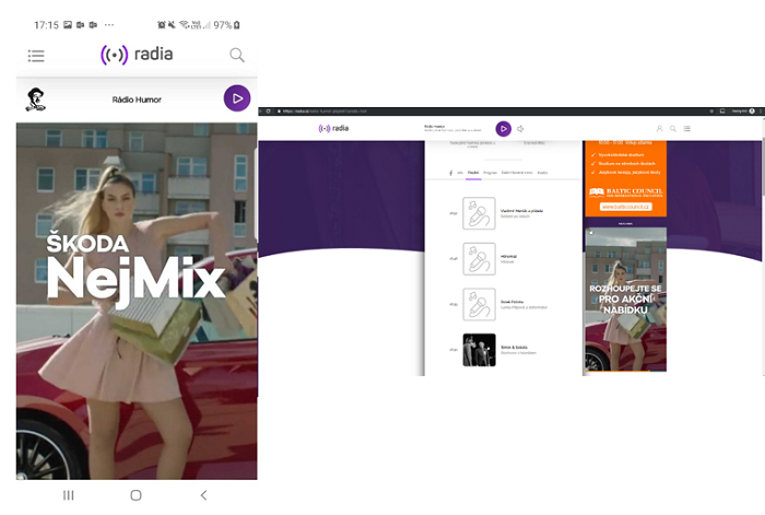 Vertikální video použité v kampani Škoda Nejmix
