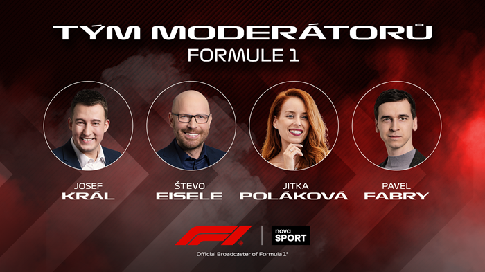 Moderátoři přenosů F1 na Nova Sport, zdroj: TV Nova