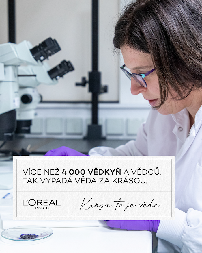 Jeden z klíčových vizuálů kampaně „Krása, to je věda“ od L'Oréal Paris, zdroj: L'Oréal Paris