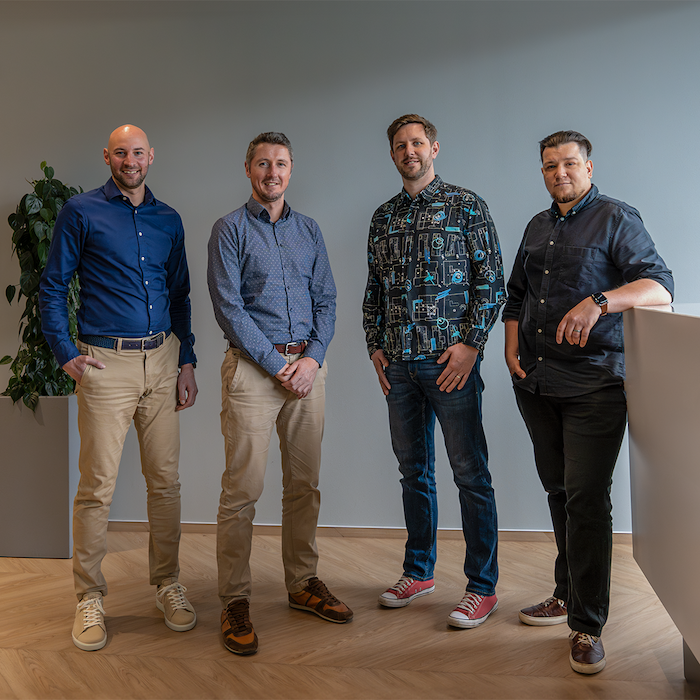 Nové tváře managementu skupiny FLO (zleva): Michal Girgle, Jaroslav Lehoučka, Pavel Špryňar a Adam Rek, zdroj: FLO