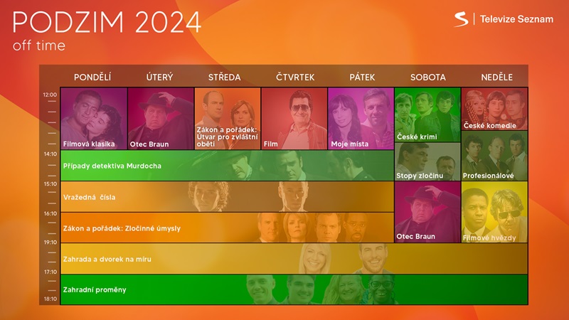 Podzimní schéma Televize Seznam pro denní vysílání (off-prime), zdroj: Televize Seznam
