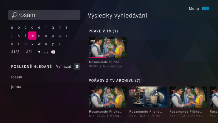 Magenta TV vylepšila vyhledávání, využívá metadata