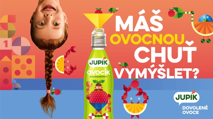 Jeden z klíčových vizuálů nové kampaně značky Jupík „Dovolené ovoce“, zdroj: Jupík / Kofola ČS