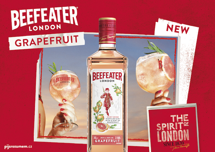 Klíčový vizuál k launchovací kampani novinky Beefeater Grapefruit, zdroj: Pernod Ricard Czech Republic